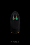 Teardrop Jade Halo Earrings - 18k Yellow Gold, Jade