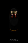 JJW-202400044-Vinery-Triple-Drop-Pear-Bud-Jade-Earrings-18k-Yellow-Gold-Red-Jade