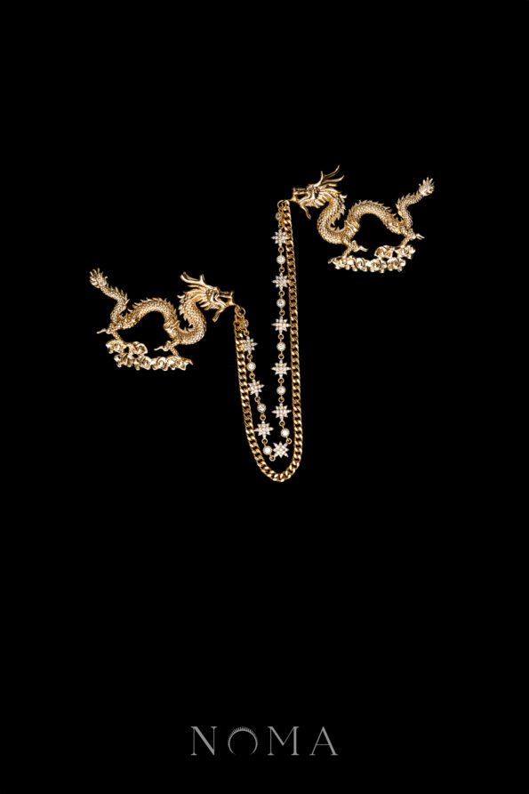 MEN-202400055-3D-Dragon-Cloud-Chain-Pin-18k-Yellow-Gold