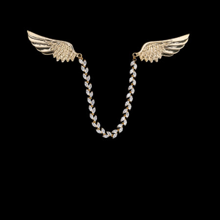 Wings L Chain Pin - 18k Yellow Gold