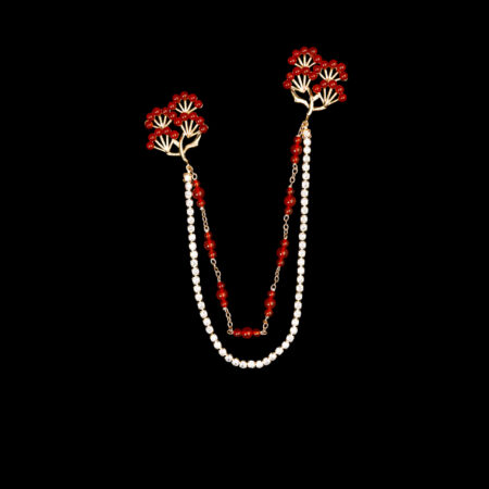 Double Willow Chain Pin - 18k Yellow Gold