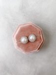 Pearl S Halo Detachable Earrings Set - Rhodium White Gold, White Pearl (4 pcs)