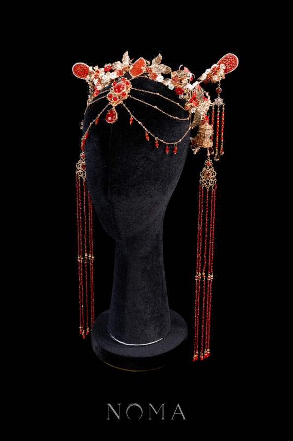 CHN-202300155-Colorful-Crane-Jade-Ginkgo-Pagoda-Hairvine-Full-Set-Gold-Ruby-8-pcs-2