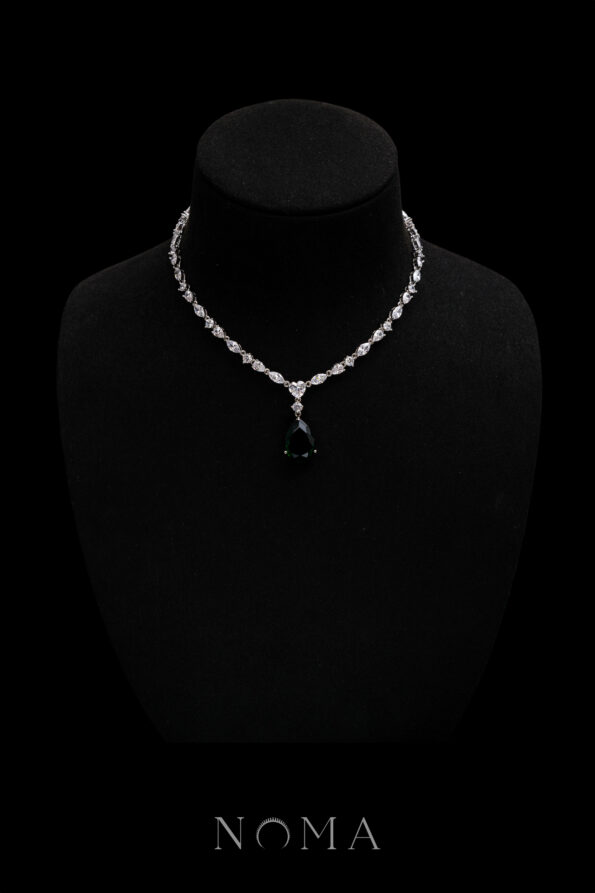 DJW-202400046-Pear-Heart-Raindrop-Necklace-Rhodium-White-Gold-Emerald-S