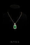 Superior Pointy Bar Jade Pendant - 18k Yellow Gold, Jade