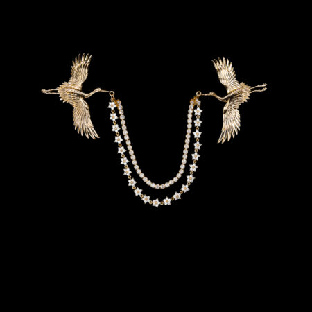Crane Wing Chain Pin - 18k Yellow Gold