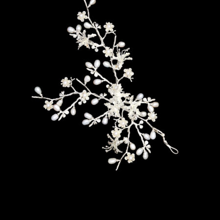 Asymmetrical Orchid Floral Tree Hairvine - Doff Silver