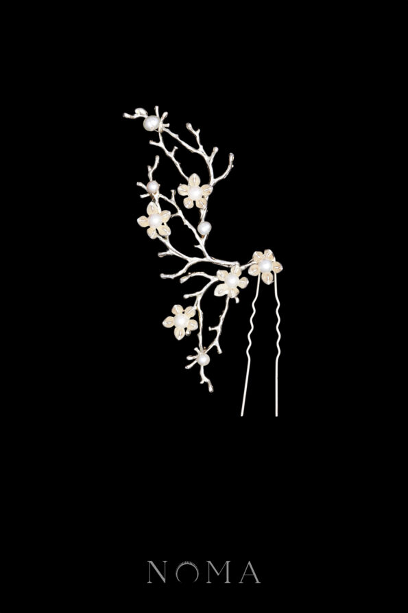 925-202400015-Floral-Branches-Hairpin-Doff-Silver
