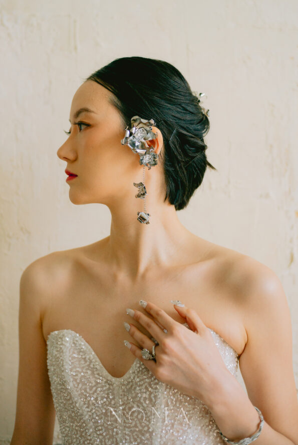 925-202400017-Floral-Art-Earpiece-and-Earrings-Set-Rhodium-White-Gold-1-pair-1