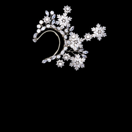 Snowflakes Earpiece - White Gold (Left)