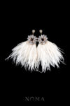 Odette Feathery Earrings - Gold, White