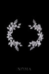 Paved Twigs Simple Floral Side Hairvine Pair - White Gold (1 pair)