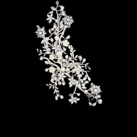 Beautiful Petite Branch Side Hairvine - White Silver (Left)