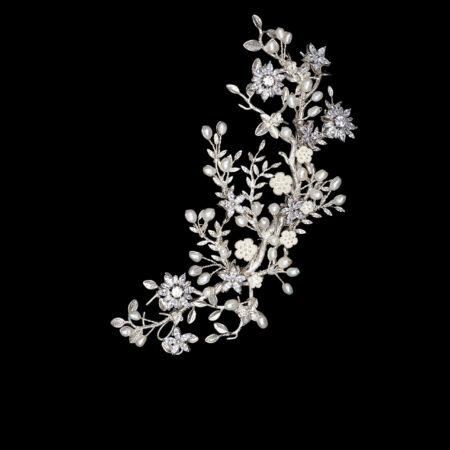 Beautiful Petite Branch Side Hairvine - White Silver (Right)