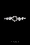 Circular Pearl Horizontal Hairvine/Brooch - White Gold