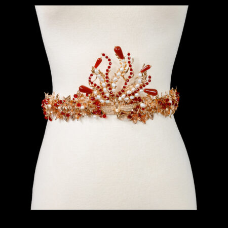 Fiery Heavenly Phoenix Belt - Gold, Red