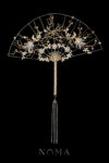 Peacock Gems Art Fan - Gold