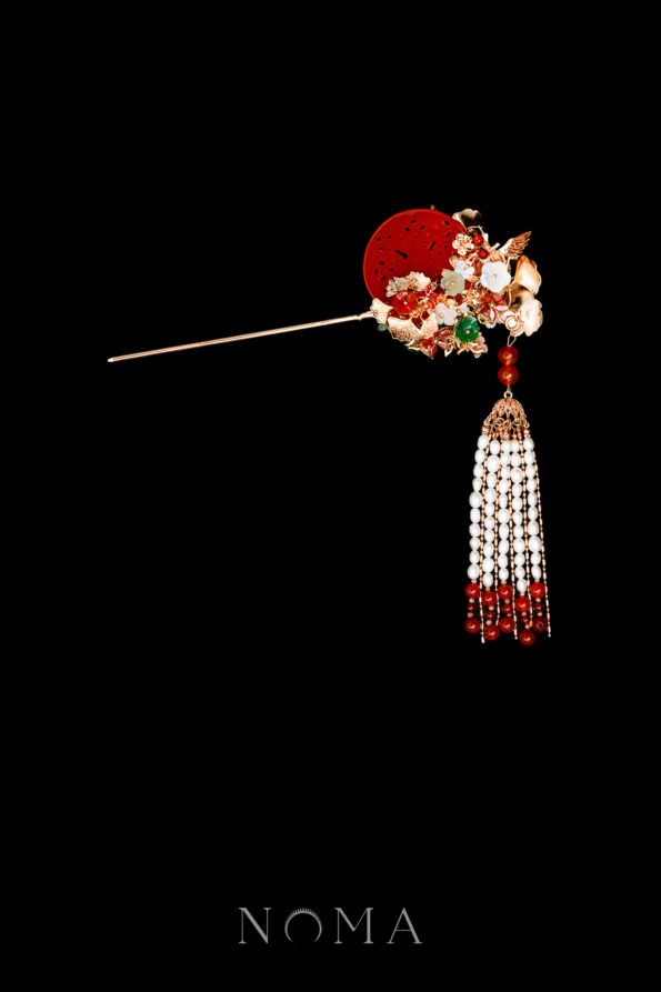 CHN-202400099-Carved-Jade-Crane-Ginkgo-Hairpin-Gold-Red-Jade-Right-1