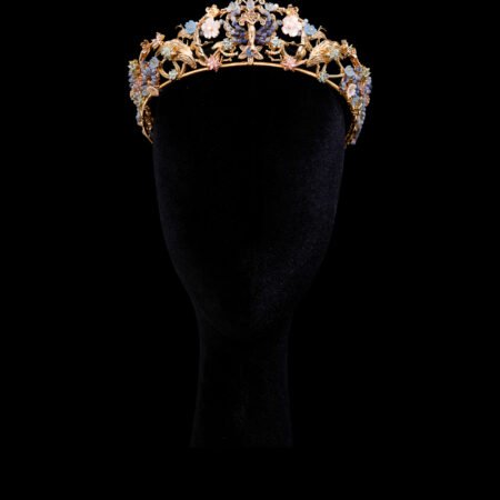 Peacock Crane Ornament Crown - Gold, Blue