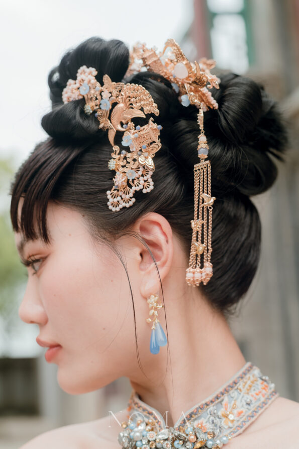 CHN-202400117-Harmonious-Peacock-Pagoda-Middle-Hairpin-Gold-Pink-1