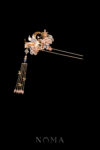 CHN-202400118-Harmonious-Crane-Pagoda-Ornament-Hairpin-Gold-Pink-Left