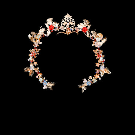 Harmonious Phoenix Ornament Crown - Gold, Ruby