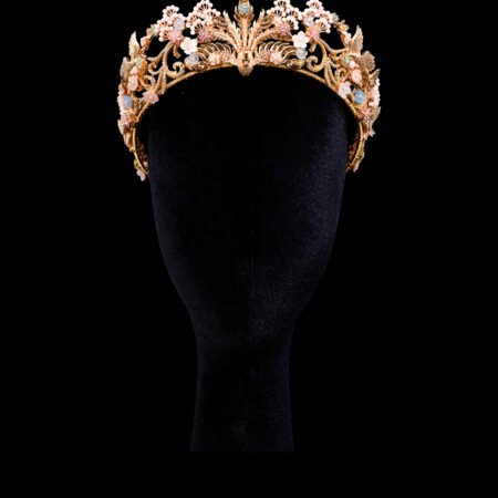 Peacock Embellished Ornament Crown - Gold, Pink