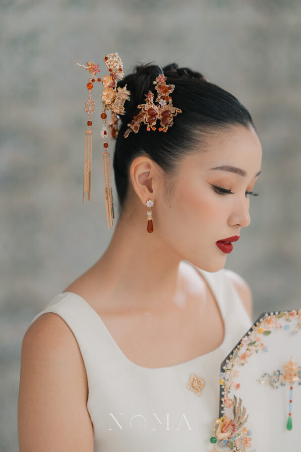 CHN-202400145-Round-Paved-Ornamental-Pear-Jade-Earrings-Gold-Red-Jade-1