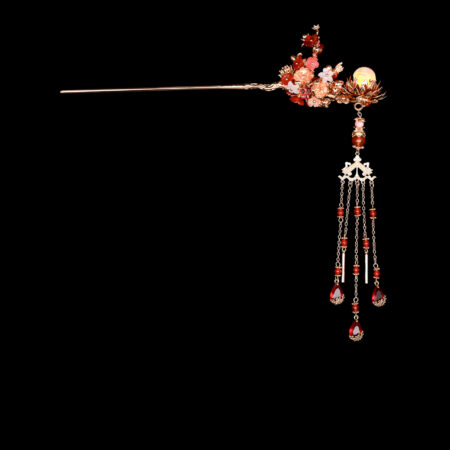 Lotus Lantern Hairpin - Gold, Ruby