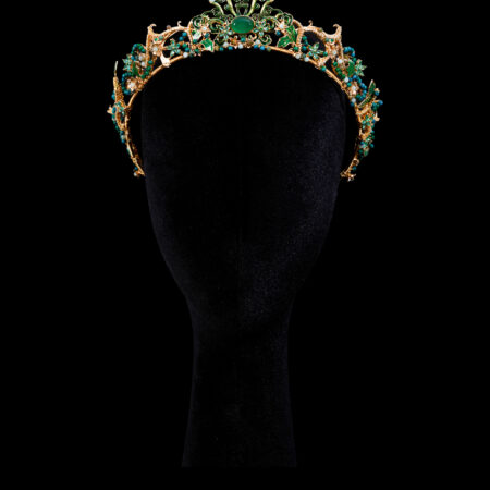 Colorful Oriental Ornament Crown - Gold, Turquoise