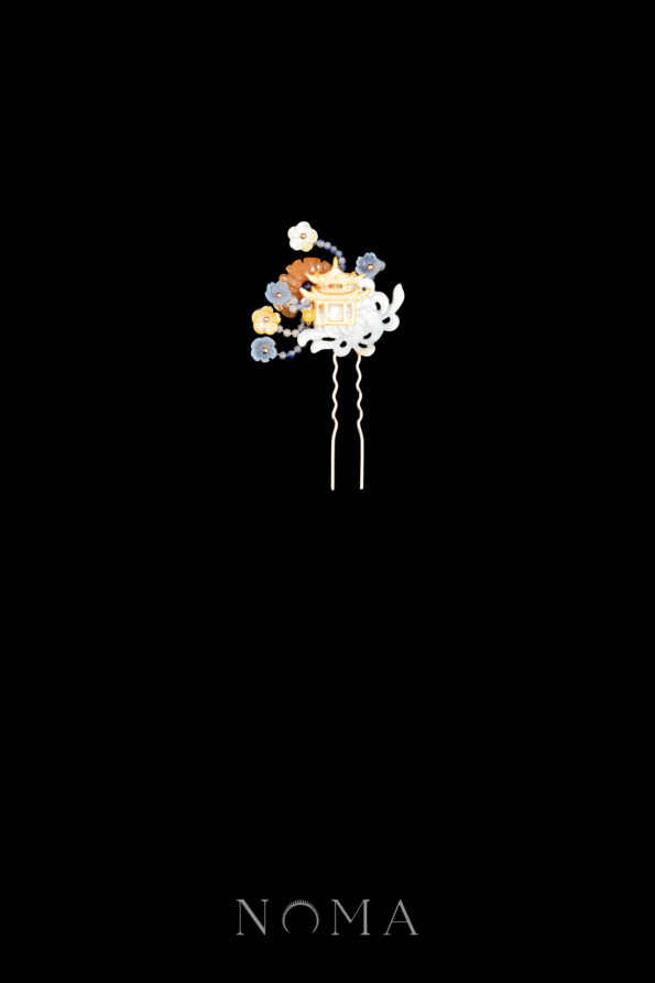 CHN-202400230-Pagoda-on-Lotus-Hairpin-Gold-Yellow-Left
