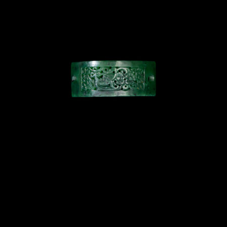 Peacock Floral Plain Jade Cuff - Jade