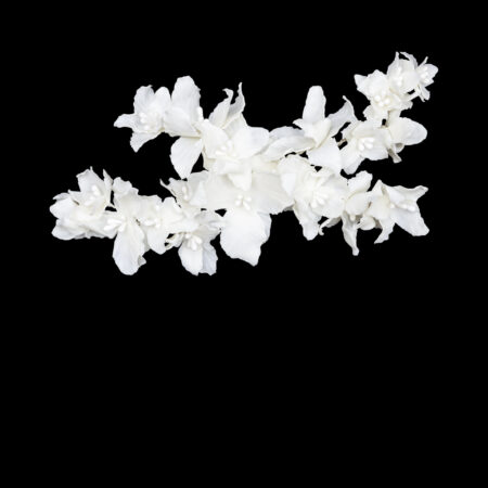 CC Natural Floral Arrangement Hairvine/Brooch - White Silver, White