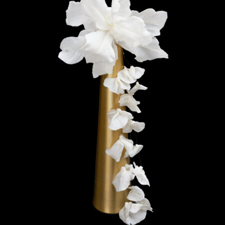 CC Floral Cascade Hairpin and Tassel Set - White Silver, White
