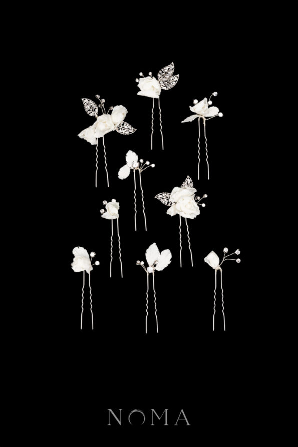 FLR-202400037-CC-Peony-Paved-Leaf-Hairpin-Set-White-Gold-White-9-pcs
