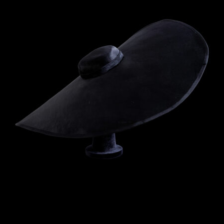 Black Satin Wide Hat - Black
