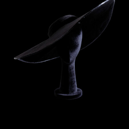 Black Velvet Wide Hat - Black
