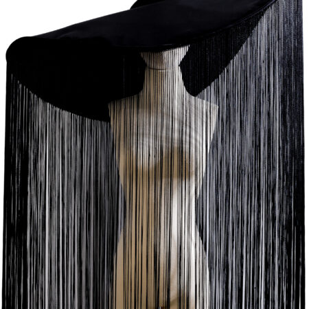 Wide Hat With Fringes - Black