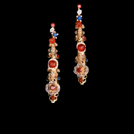 Fire Heritage Stone Nail Armor Set - Gold, Red (2 pcs)