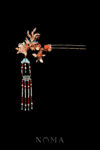 ET Wave Phoenix Deco Hairpin - Gold, Ruby