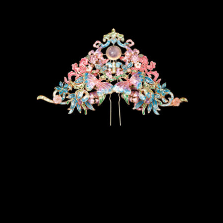 Colorful Mosaic Fantasy Butterfly Cloud Middle - Gold, Rainbow