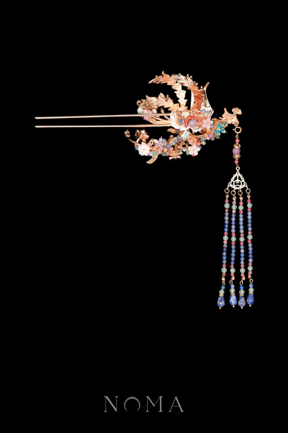 CHN-202500162-Colorful-Mosaic-Fantasy-Phoenix-Hairpin-Gold-Rainbow-Right-1