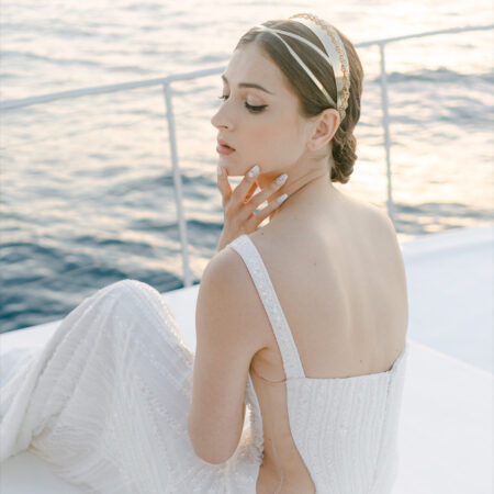 Wide Belted Chain Headband - 18k Yellow Gold