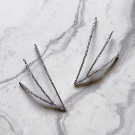 Chained Side Hairvine Pair - Rhodium White Gold (1 pair)